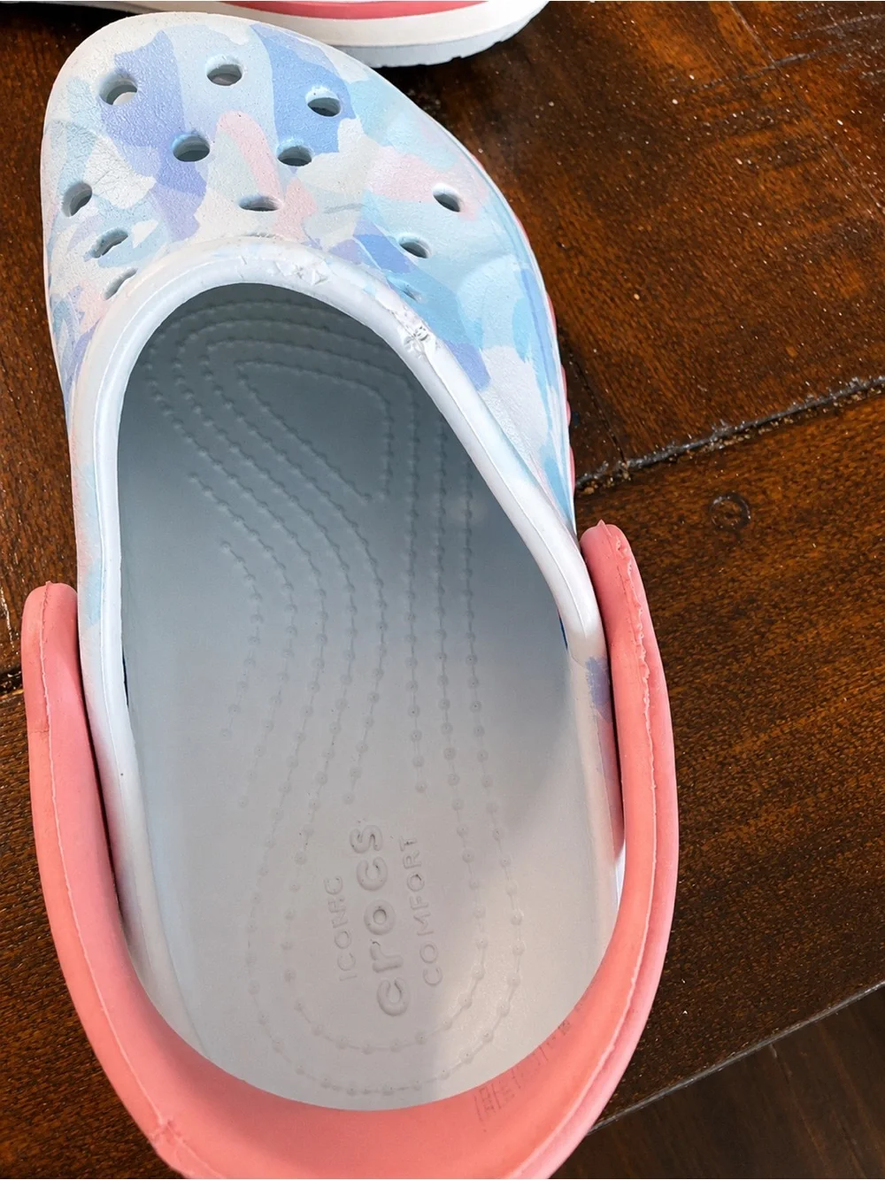 Crocs Kids Pastel Camo Clogs Pink Strap Size C9